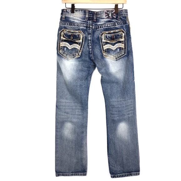 MONARCHY Collection Jeans Embroidered Embellished Western Cowgirl Size 16 / 30 - Picture 3 of 8